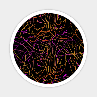 Abstraction with doodles in orange and violet colors Magnet